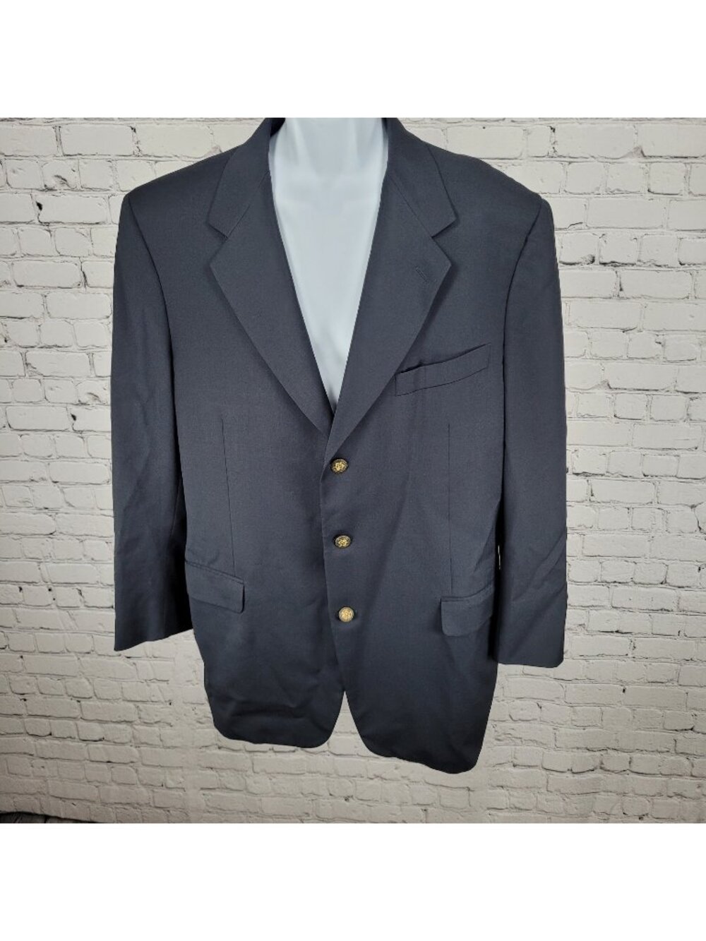 Canali Proposta Navy Blue 100% Wool Notch Lapel Blazer Italy 54L US 44L